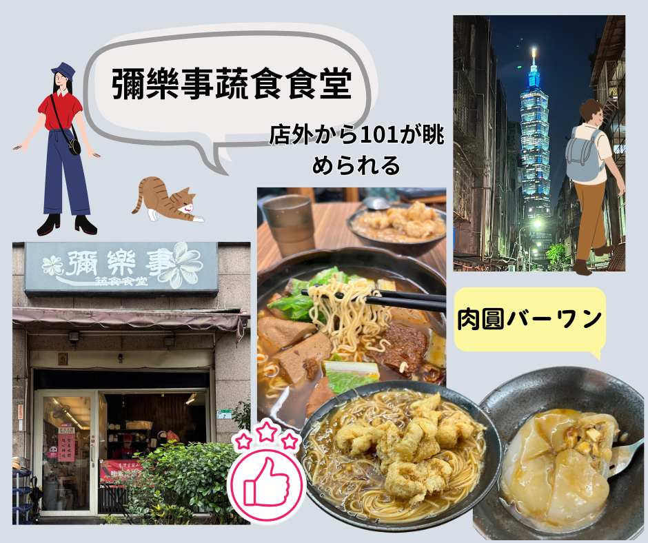 台北散策で彌樂事蔬食食堂~ヴィーガン肉圓